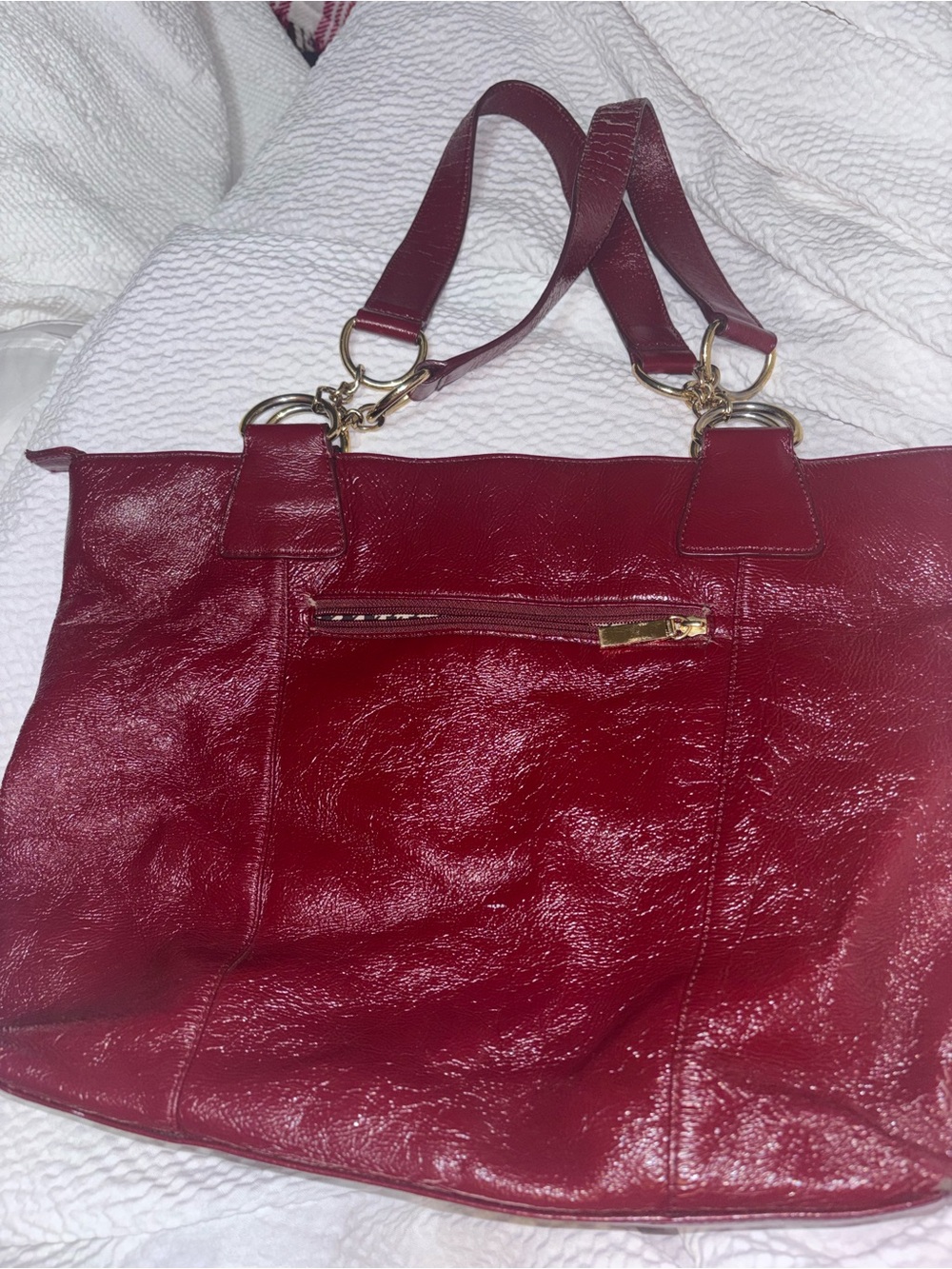 Hobo International Women’s Red Leather Tote Handbag - Classic Shoulder Bag